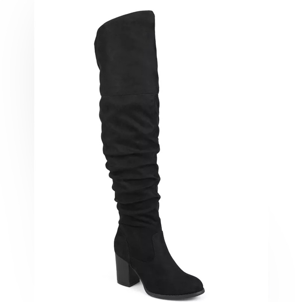 Journee Collection Black Slouchy Over the Knee Boots
